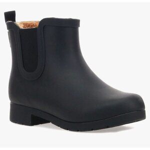 Chooka Womens Black Waterproof Ankle Boots With Faux Fur Lining Size 10